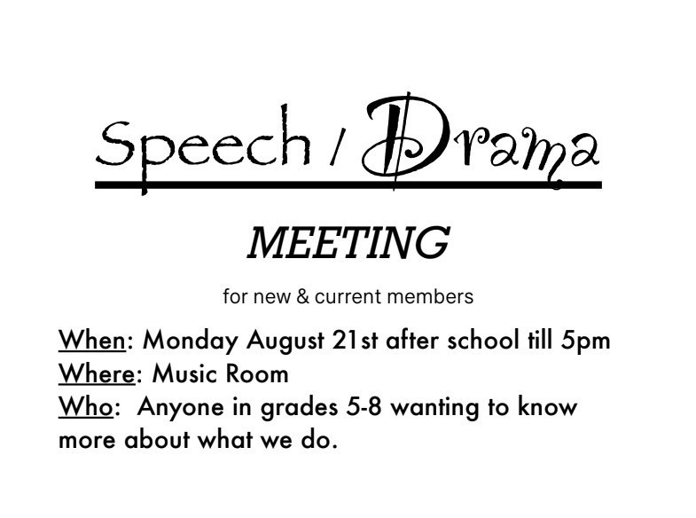 Speech / Drama Meeting